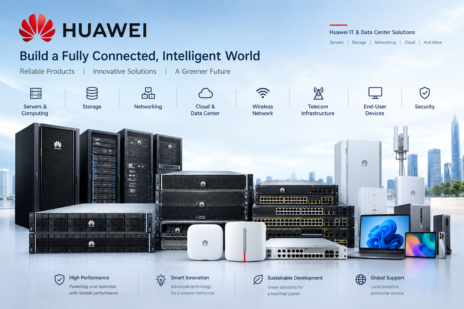 Front view of Huawei server