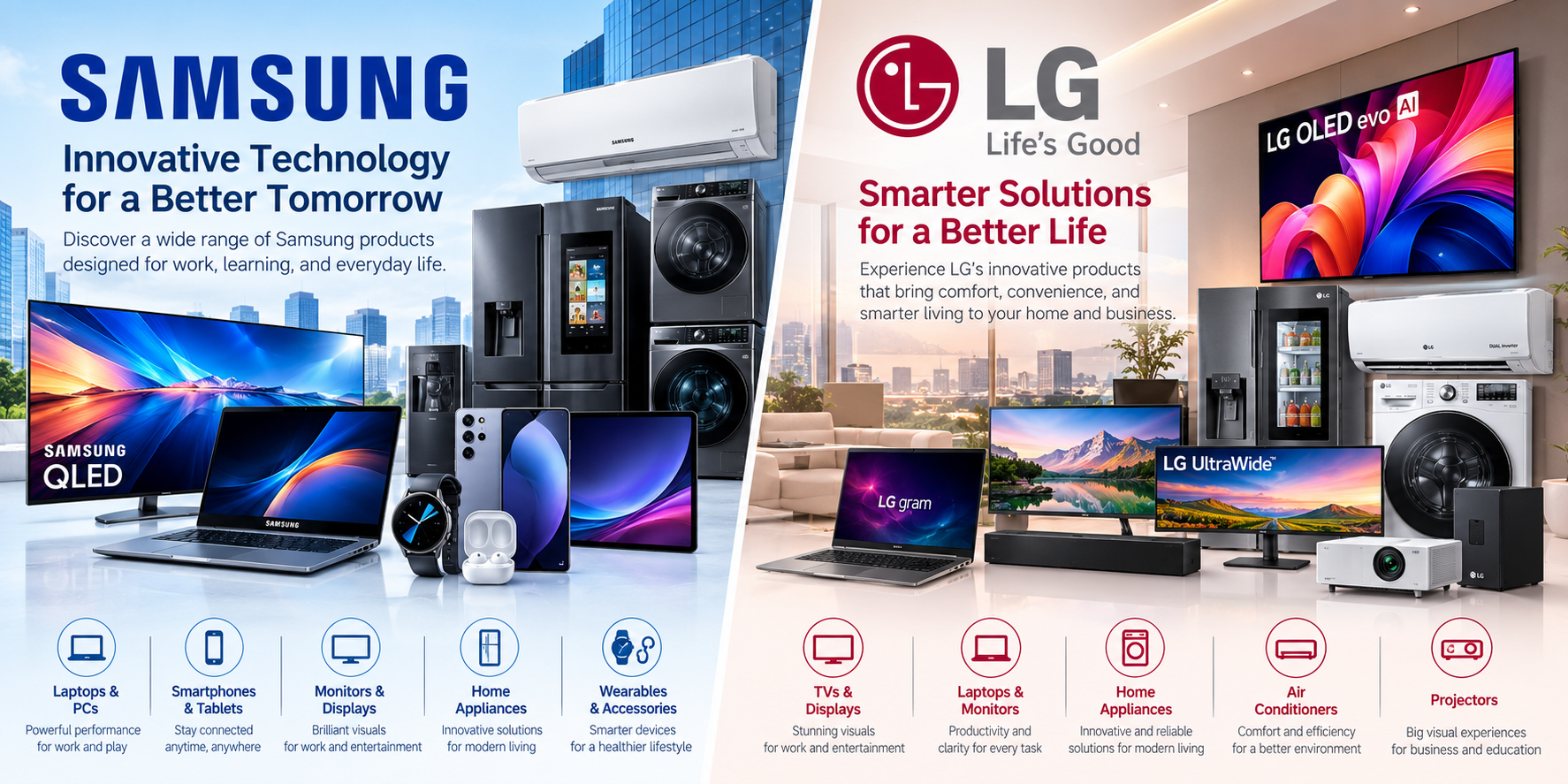 Front view of Samsung & LG server