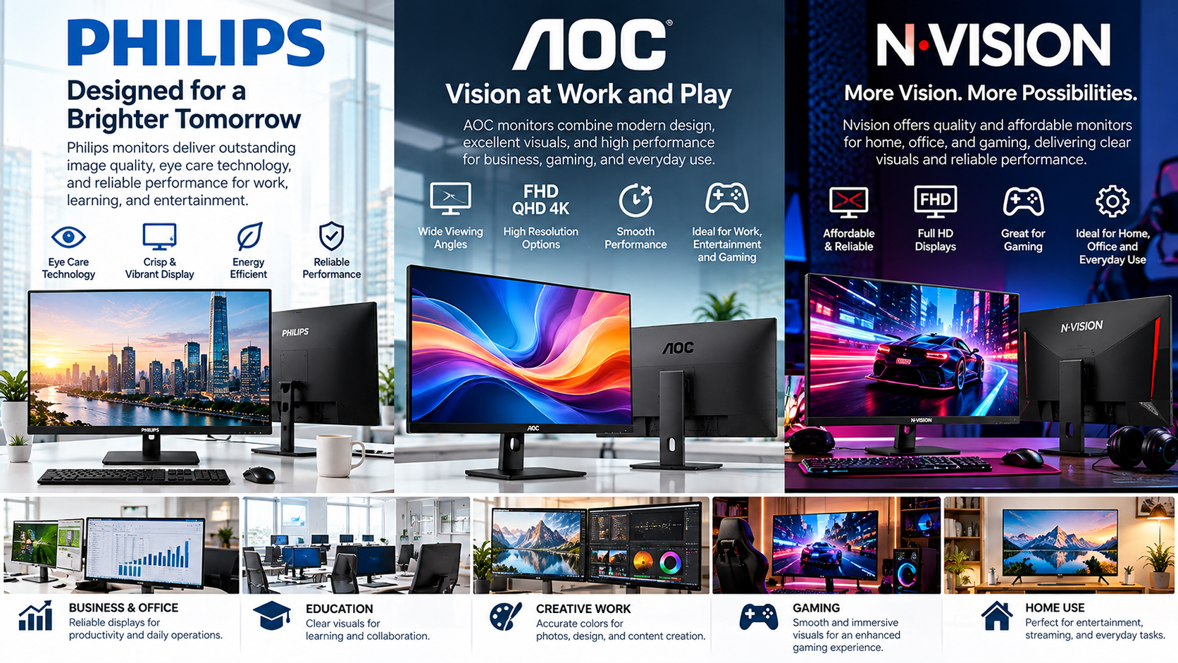 Front view of Philips | AOC | Nvision server
