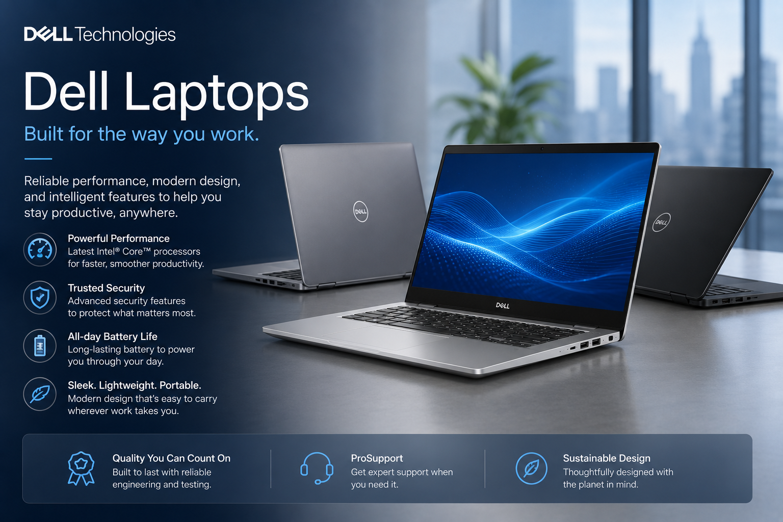 Front view of Dell Laptops server