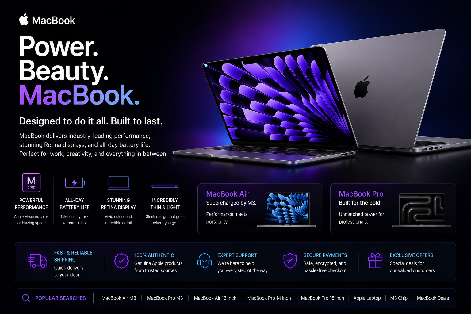 Front view of Apple Macbook server